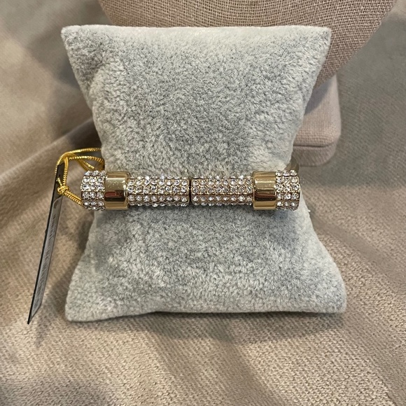 Bebe Rhinestone Bar Bracelet - Picture 3 of 6